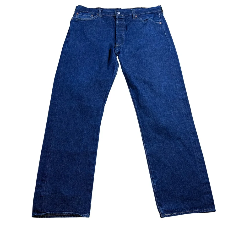 Levis 501 Original Fit Jeans Mens 40x34 Dark Wash Indigo Button Fly 00501-0000‎